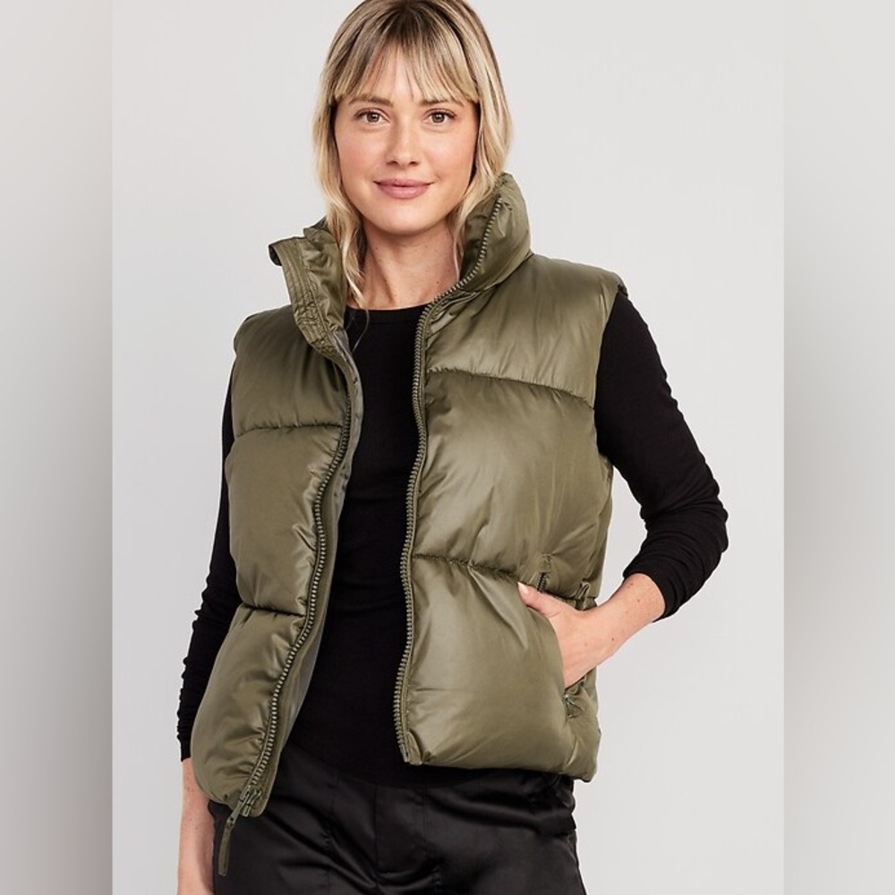Old Navy Green Puffer Vest